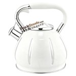 3.0L Embossed Strip Stainless Steel Whistling Kettle, White