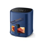 4.0L LED Touch Screen Air Fryer with Bottom Viewable Window, 220V 1200W, Royal Blue