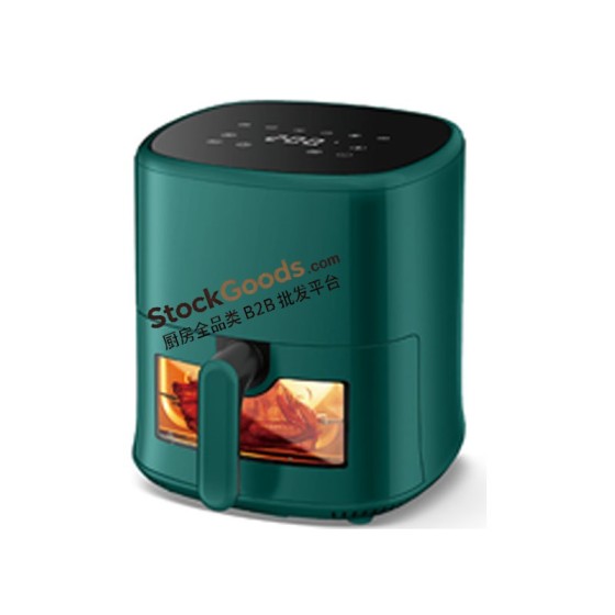 4.0L LED Touch Screen Air Fryer with Bottom Viewable Window, 220V 1200W, Dark Green
