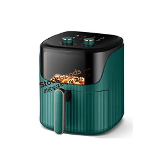 6.0L Mechanical Knob Air Fryer with Upper Viewing Window, 220V 1200W | Dark Green