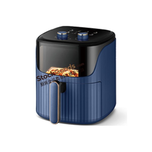 6.0L Mechanical Knob Air Fryer with Upper Viewing Window, 220V 1200W | Navy Blue