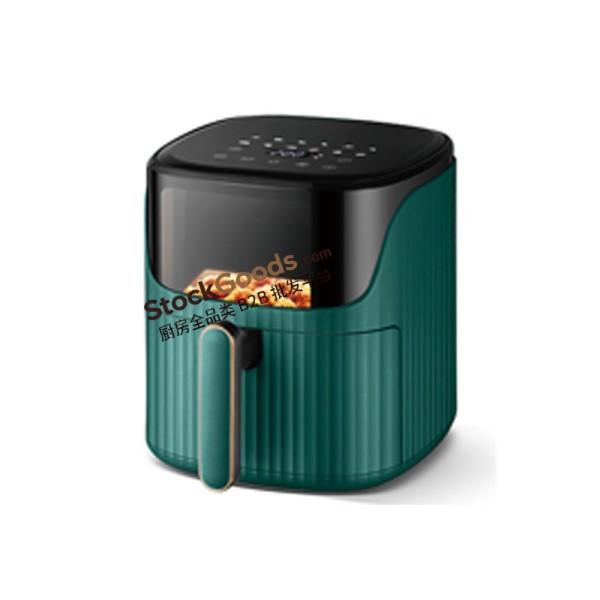 6.0L LED Touch Screen Air Fryer with Upper Viewing Window, 220V 1200W | Dark Green