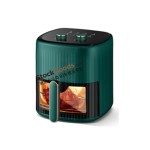 6.0L Mechanical Knob Air Fryer with Bottom Viewing Window, 220V 1200W | Dark Green
