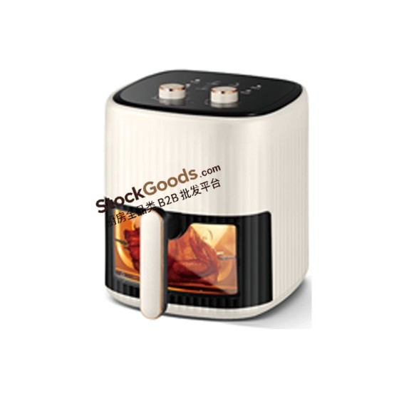 6.0L Mechanical Knob Air Fryer with Bottom Viewing Window, 220V 1200W | Off-White