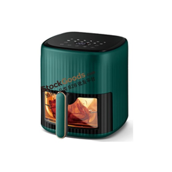 6.0L LED Touch Screen Air Fryer with Bottom Viewing Window, 220V 1200W | Dark Green