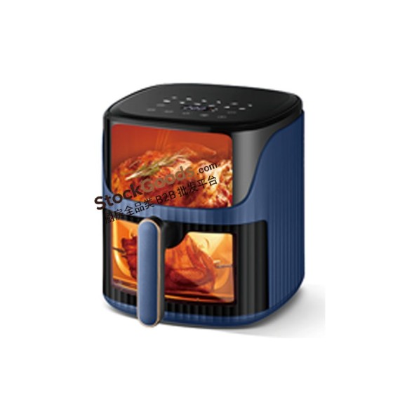 6.0L LED Touch Screen Air Fryer with Upper & Bottom Double Viewing Windows, 220V 1200W | Navy Blue
