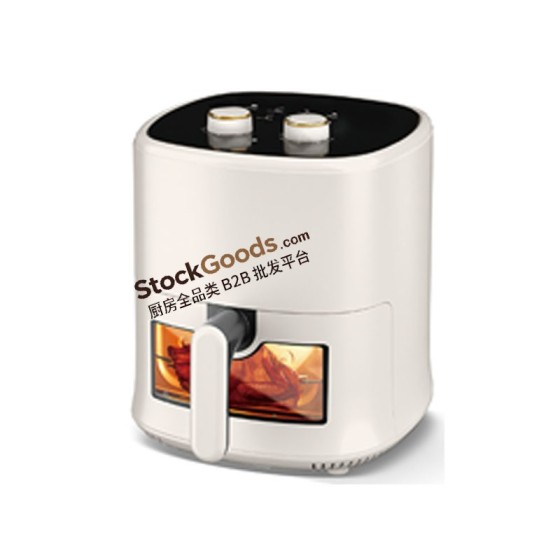 4.0L Mechanical Knob Air Fryer with Bottom Viewable Window,220V 1200W,Off‑white