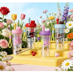 880ml Cartoon Animal Infuser Straw Water Bottle Portable Plastic Cup