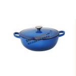24CM Enameled Cast Iron Casserole Pan with Cover Braiser, Enamel Cast Iron Dutch Oven Casserole, 2.9L, Net Weight 3.8KG, 5 Colors Available