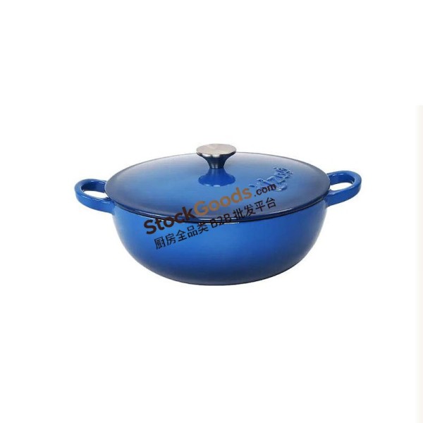 24CM Enameled Cast Iron Casserole Pan with Cover Braiser, Enamel Cast Iron Dutch Oven Casserole, 2.9L, Net Weight 3.8KG, 5 Colors Available