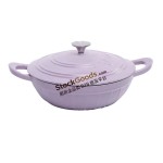 28CM Enameled Cast Iron Roman Pillar Seafood Casserole, 3L, Net Weight 4.8KG, 3 Colors Available