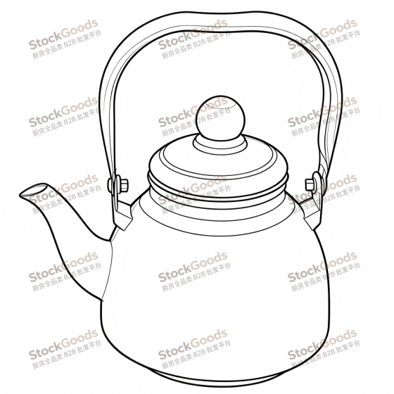 1.2L Flat Bottom Enamel Kettle With Filter,Golden Rim & Knob