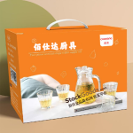 1200ml Clear Three Oblique‑Striped Glass Water Pitcher Set with 4Pcs 220ml Clear Glass Cups, Ordinary Glass Lid, Clear Handle
