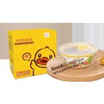14cm 650ml High Borosilicate Heat Resistant Glass Storage Bowl With White Airtight Lid