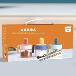 3‑Piece Glass Seasoning Jar Set With Telescopic Spoon,350ml Condiment Container for Salt Sugar Spice,Gift Box