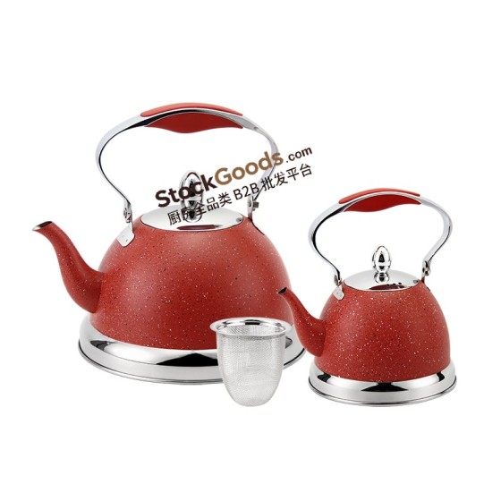 1.0L Stainless Steel Teapot + 3.0L Stainless Steel Kettle Set With Stainless Steel Filter
