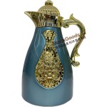 0.7/1.0L Navy‑Blue Gold Embossed Vacuum Jug