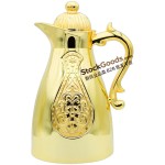 0.7/1.0L Full‑Gold Glossy Embossed Middle‑Eastern Thermal Jug