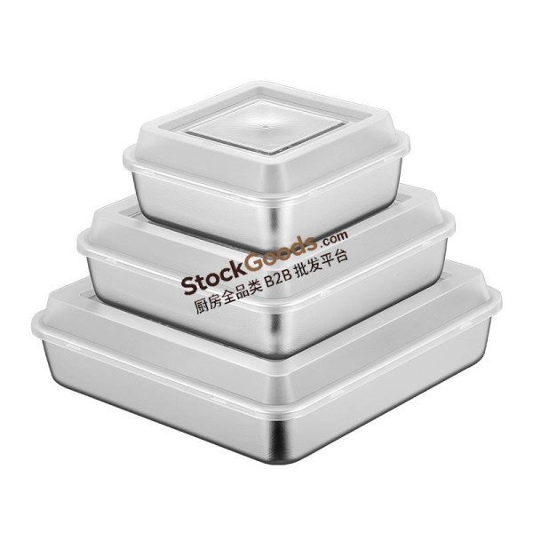 Stainless Steel Storage Box with PP Lid, Multiple Sizes