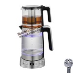 AC220-240V 1500-1800W 1.2L+1.8L Double Size Glass Electric Tea Maker