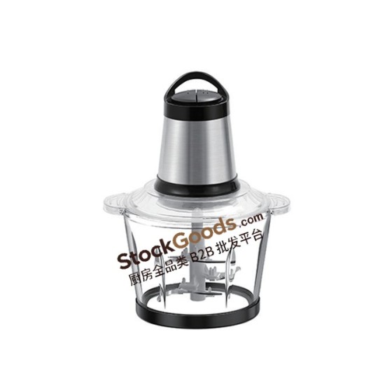 300W 2L Glass Bowl Electric Meat Grinder, Multifunctional Household Baby Food Chopper