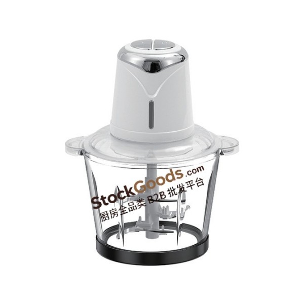 300W 2L Glass Bowl Electric Meat Grinder, Multifunctional Household Baby Food Chopper