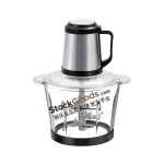 Hachoir à viande électrique bol verre 2L 300W, broyeur multifonction domestique pour purées bébé