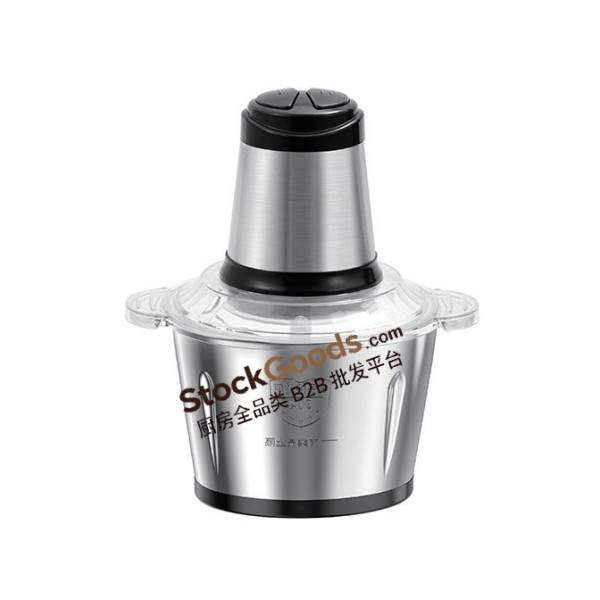 300W 2L Stainless Steel Bowl Electric Meat Grinder, Multifunctional Household Baby Food Chopper