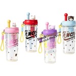 880ml Cartoon Animal Infuser Straw Water Bottle Portable Plastic Cup