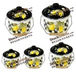 18cm/20cm/22cm/24cm/26cm High Quality Lemon Decals Enamel Bucket Milk Jar With Wooden Handle