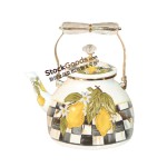 2.5L High Quality Lemon Decals Enamel Kettle With Golden Rim & Knob and Crystal Handle