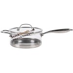 Borosilicate Glass Milk Pan with Glass Lid, Stainless Steel Handle & Knob, SUS304 Clad Bottom, 4 Sizes Available, Induction Cooker Compatible